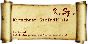 Kirschner Szofrónia névjegykártya